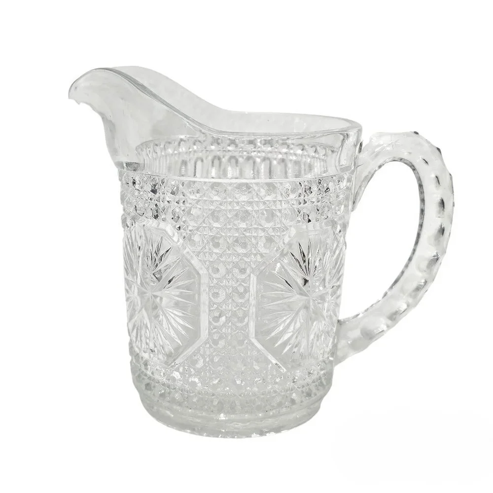 Imperial Amelia Star Medallion Early Vintage American Pattern Glass Pitcher